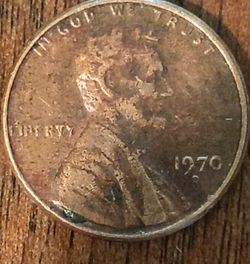 1970 D Penny With 2 Y's