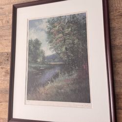 Louisa Li Flowering Vine Along the Stream Hand Signed and Numbered Limited Edition Imprint