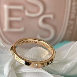 Authentic Tiffany True Band Ring in Rose Gold with Diamonds size 5 NEW $1500