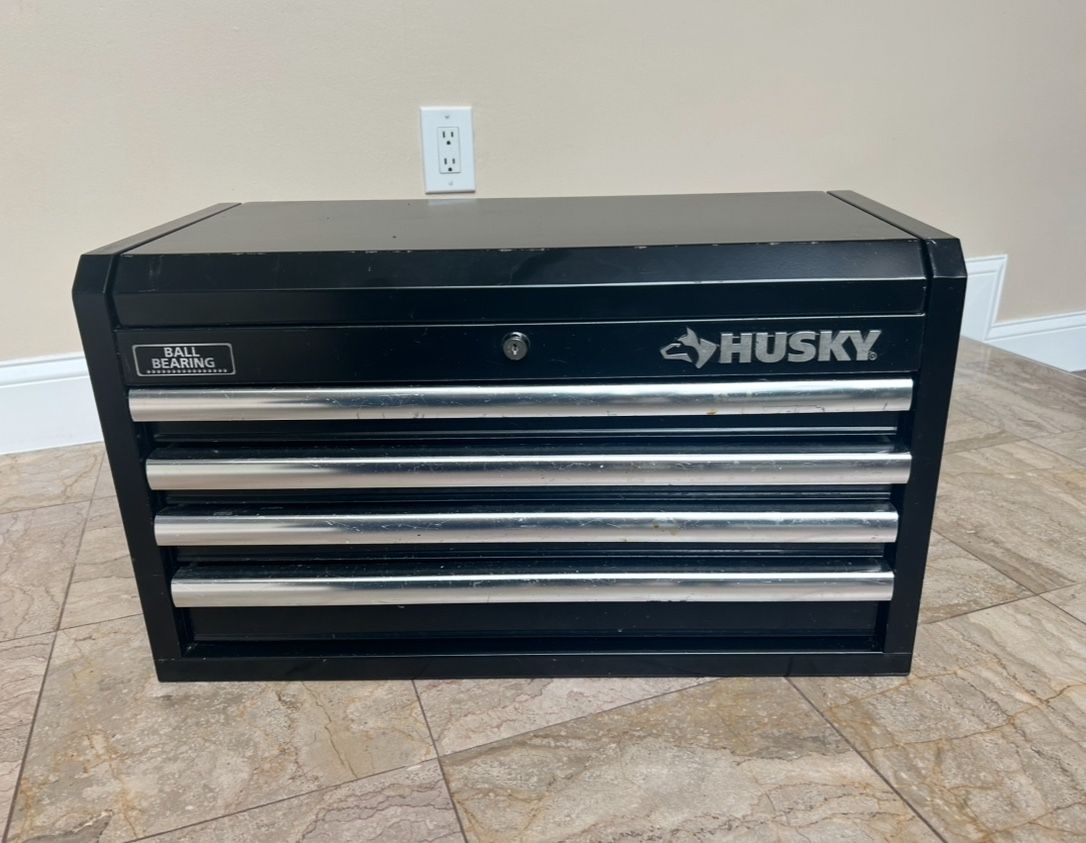 HUSKY 26 inch steel ball-bearing toolbox