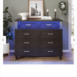 Brand New In Box Modern Console Side Board Buffet With LED Lights And Charger Station!!!