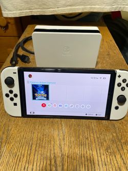 Nintendo Switch OLED Model White Console w/ Dock , AC Adapter, 64GB + 256gb & Pokemon Game