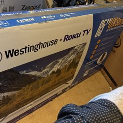 Brand New 65” Inch Ultra High Definition Westinghouse Roku Tv