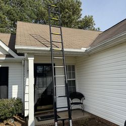 BOCOM 14.5 FT Aluminum Telescoping Ladder, Lightweight Multi-Purpose Collapsible Extension with 2 Triangle Stabilizers, Heavy Duty 330 lbs Max Capacit