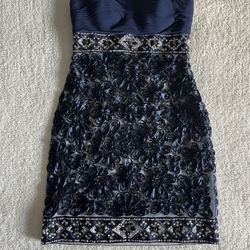 Sue Wong Beaded Nocturne Mini Strapless Dress