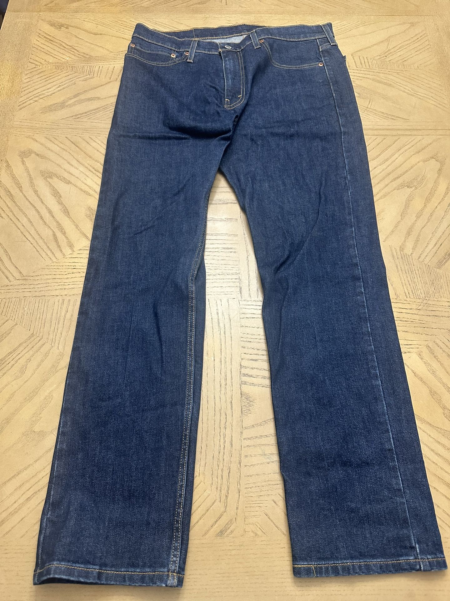 Levis 513 Mens Jeans 34x32 Blue Denim Slim Straight Dark Wash Mid Rise