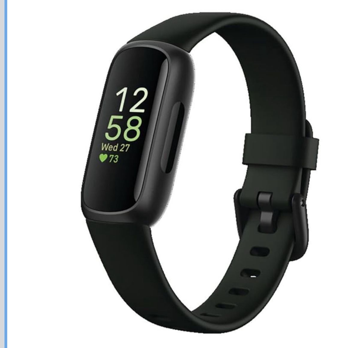 Fitbit Inspire 3 Health &-Fitness-Tracker with Stress Management, Workout Intensity, Sleep Tracking, 24/7 Heart Rate and more, Midnight Zen/Black One