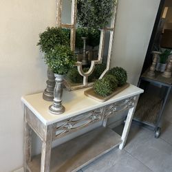 Farmhouse Table & Mirror Set