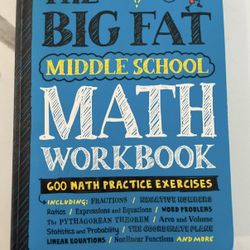 My Big Fat Middle School Math Workbook . Looks New $12