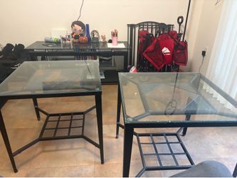 Two glass top tables