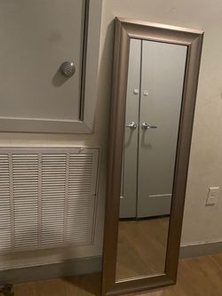 Full Length Floor Mirror with Gold Frame
