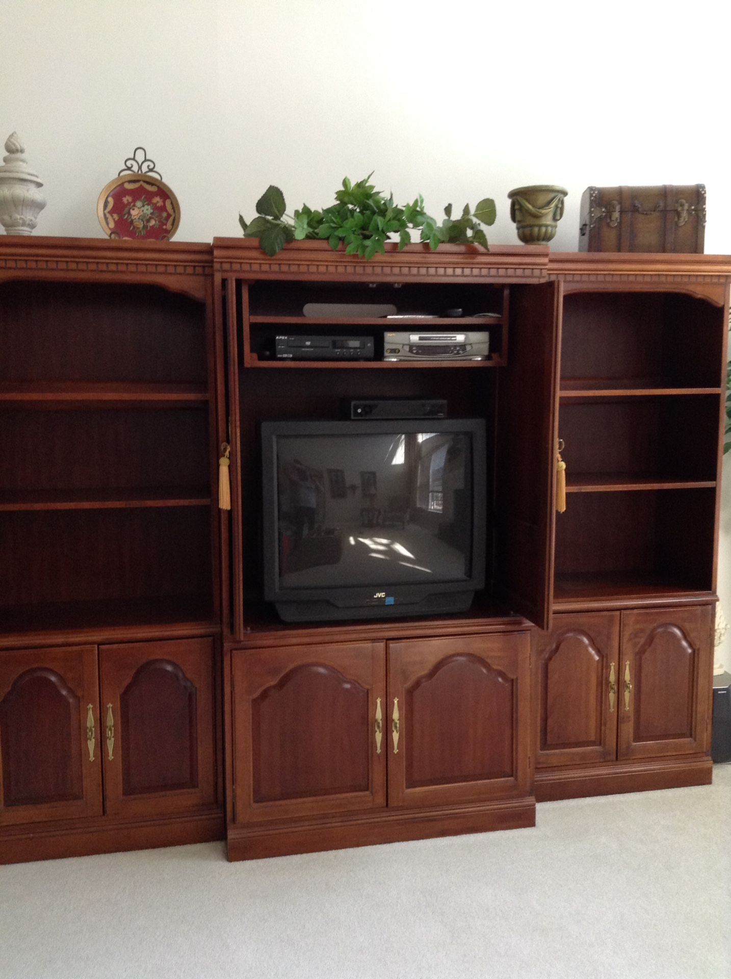 Broyhill 3 piece Cherry Wood entertainment center. for Sale in