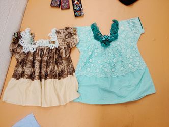 Girls Embroidered Lace Tops Set of Two