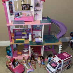 Barbie Dreamhouse-Barbie Dolls And Vehicles Included