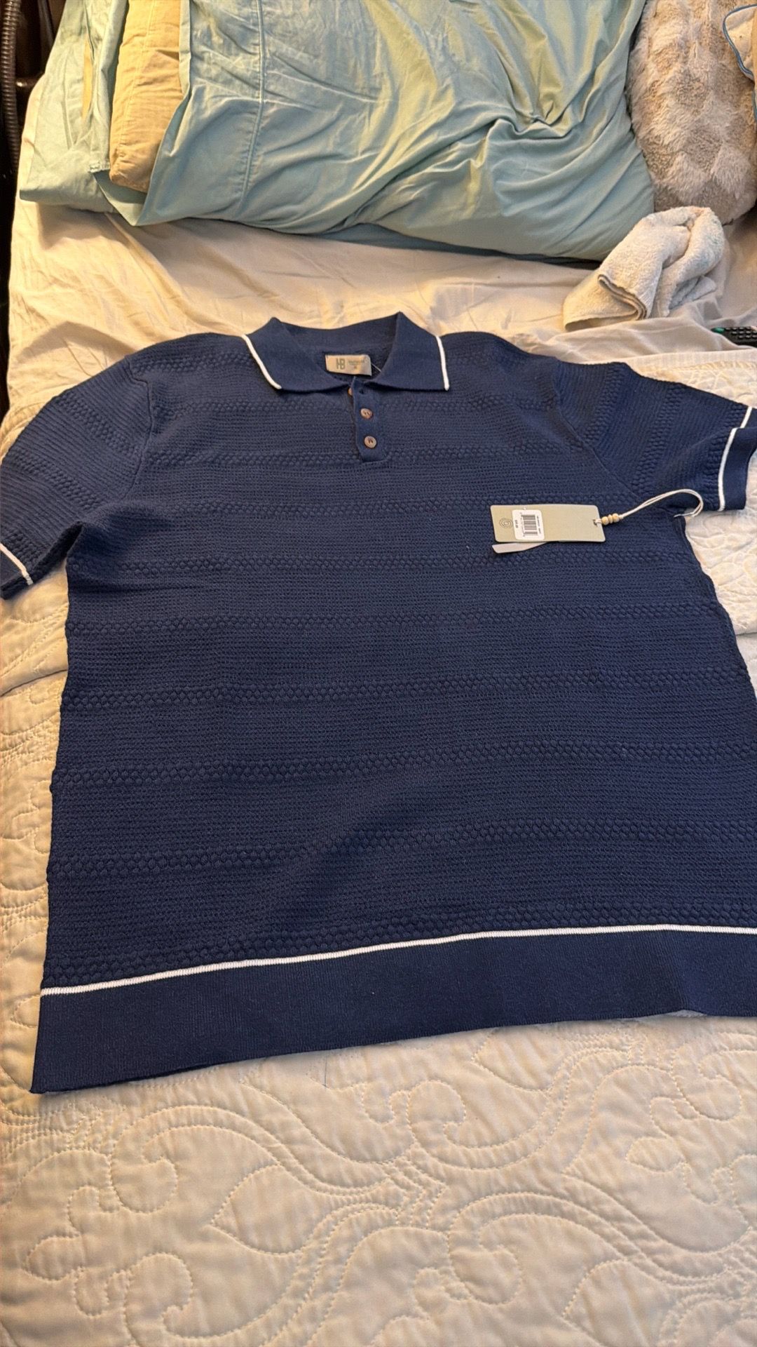 Hudson & Barrow Navy Blue Polo Shirt