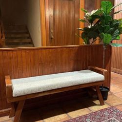 Indian Kilim Bench / Creamy Beige / Entryway Bench