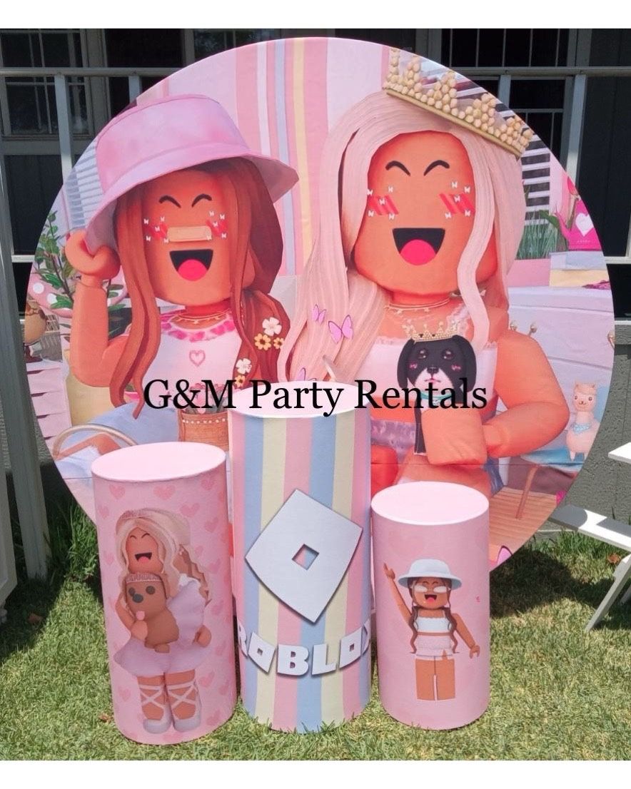 Roblox Party Backdrop/Background and Cylinder Set
