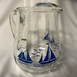 Sailboats Crystal Ice Lip Pitcher (optic)