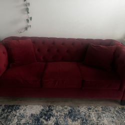 Red Tufted Couch