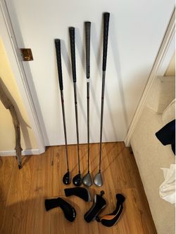 Each $25 Golf Tall Golfers Extended woods 6’3+ with head covers and good grips great beginner clubs