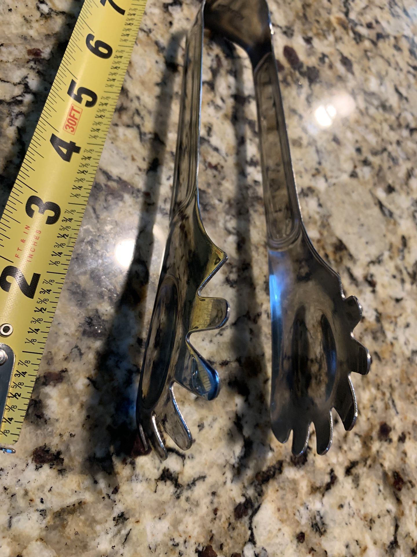 Large Metal Salad Tongs/serving Tool, Thick Metal, Has Deep Fingers To Hold The Food