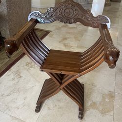 Antique Savonarola Wooden Chair