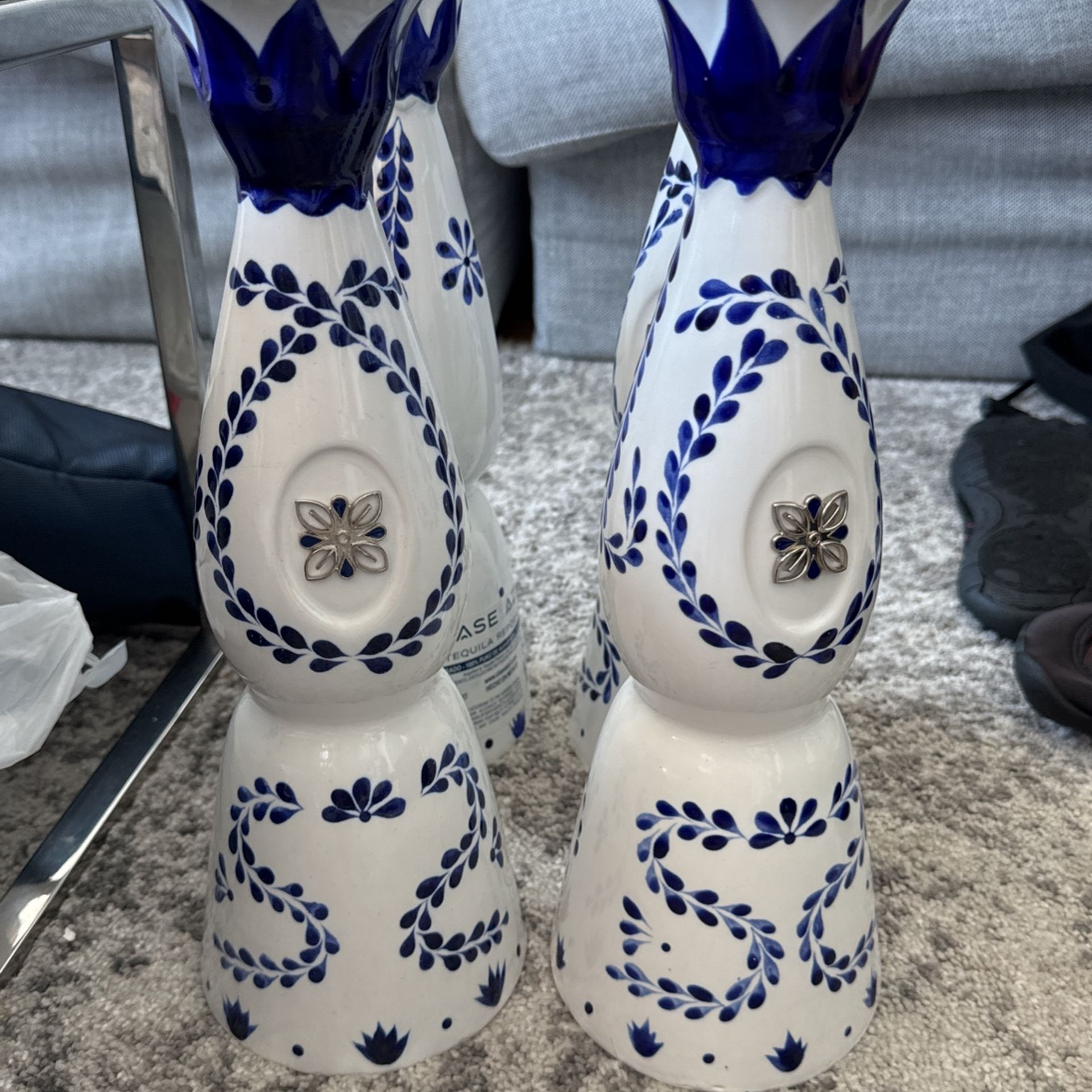 Empty Azul Ceramic Bottles For Crafts