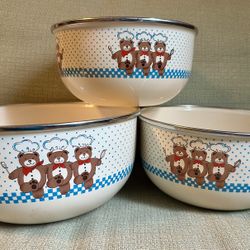 VTG Nesting Bowls - B&D Chef Teddy Bear - Set of 3