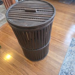 Round Vintage Hamper With Lid