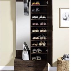 Rustic Entryway Coat Garment Rack Shoes Storage Shelves, Shoe Storage.