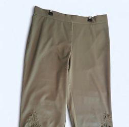Investments Olive Embroidered Cutout Ankle Pants – XL