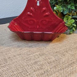 Vintage Red Enamel Soap Dish 