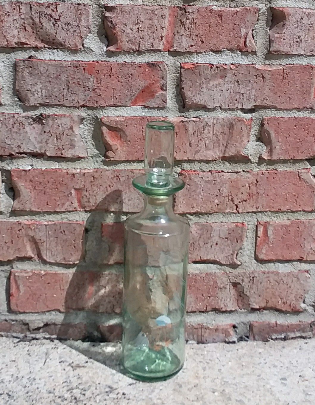 Vintage Glass Eagle/Mountain Top Liquor Bottle/Stopper