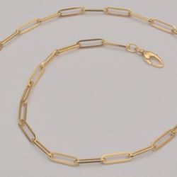 14K Yellow Gold Paperclip Link Chain Necklace Made in Italy 18” 8.5g