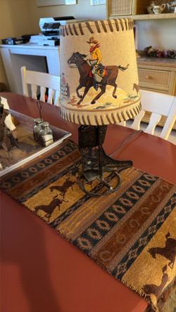 Lamp With Hand Painted Shade