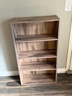 4-Shelf Bookcase in Rustic Brown