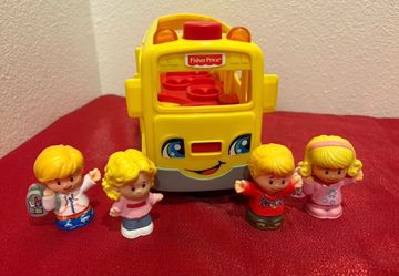 Fisher-Price Little People School Bus with 4 Figures - classic toy set - works
