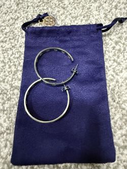 Tory Burch Silver Hoop Earrings