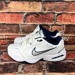 Nike Air Monarch IV  Men's Training Shoes, White/Navy, 415445-102 Size 13 No Box