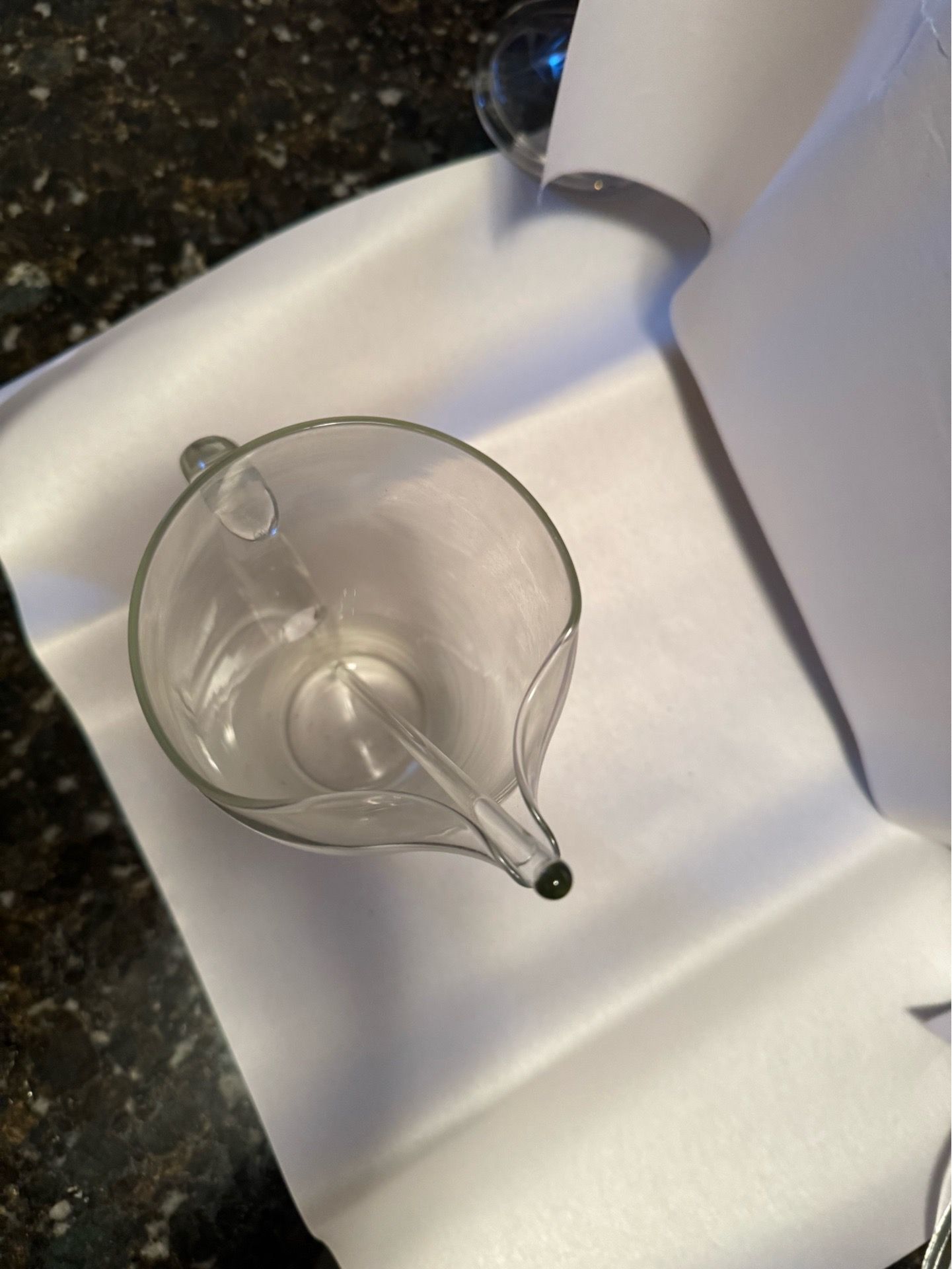 vintage Mid-Century Modern (MCM) clear glass cocktail pitcher