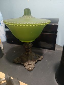 1960^s Green Frosted Bowl 