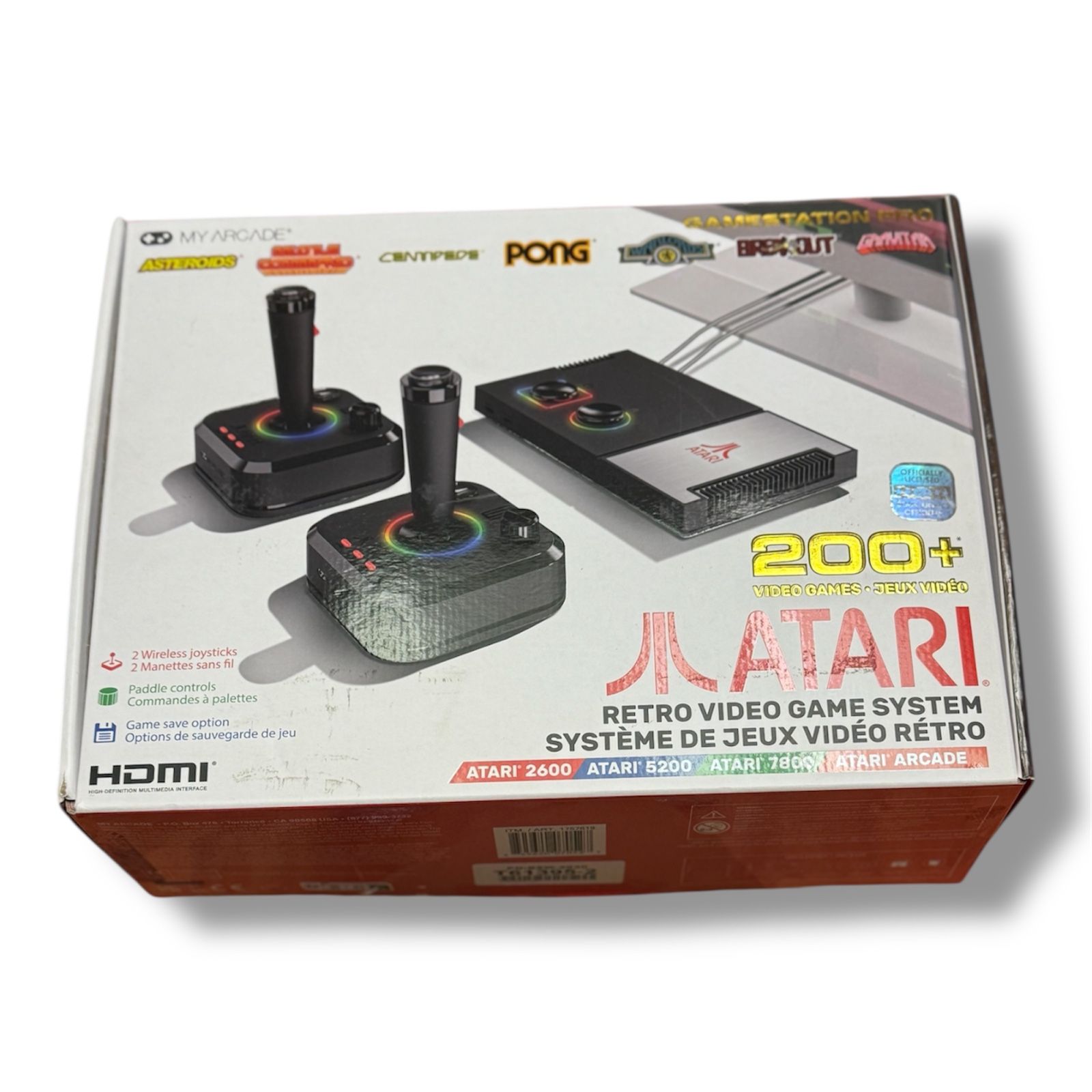 My Arcade Atari Game Station Pro: Retro Video Game Console with 200+ Games, Wireless Joysticks, RGB LED Lights