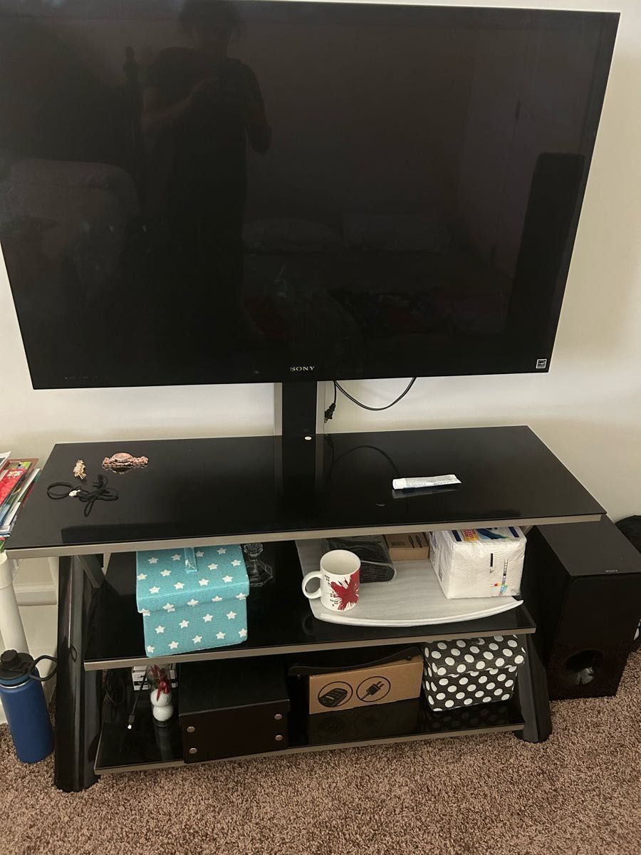 Decently Used Flatmount Tv Stand For Sale