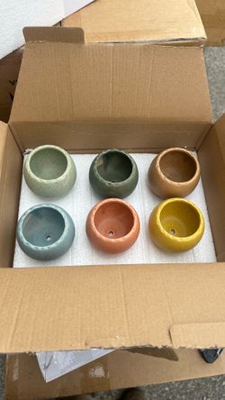 Wholesale Hand-Finished Ceramic Planters Succulent Pots 6pc Set - $3 Min 10 Sets