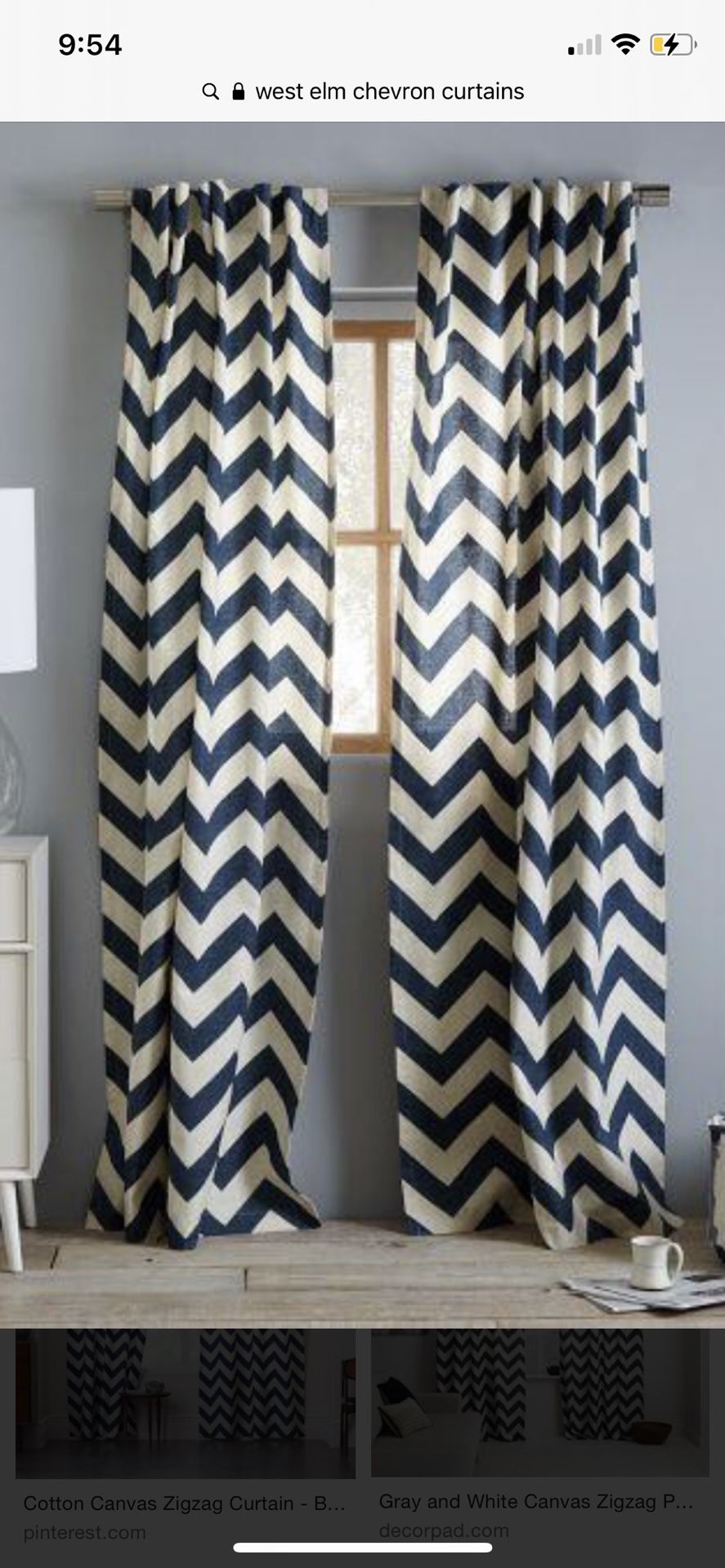 West Elm Chevron curtains