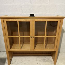 Wooden Top Shelving With Glass Doors