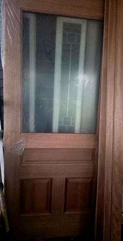Mahogany Entry Door With Glass