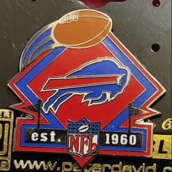 Buffalo Bills Vintage (2004) "EST. 1960" Collector's Pin By Peter David (NEW ON CARD) Please Read Description.