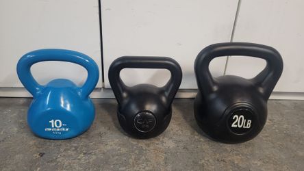 Weight Kettlebells two 10s and one 20lbs