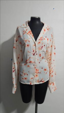 Worthington Floral Button-Up Long Sleeve Blouse size 1X